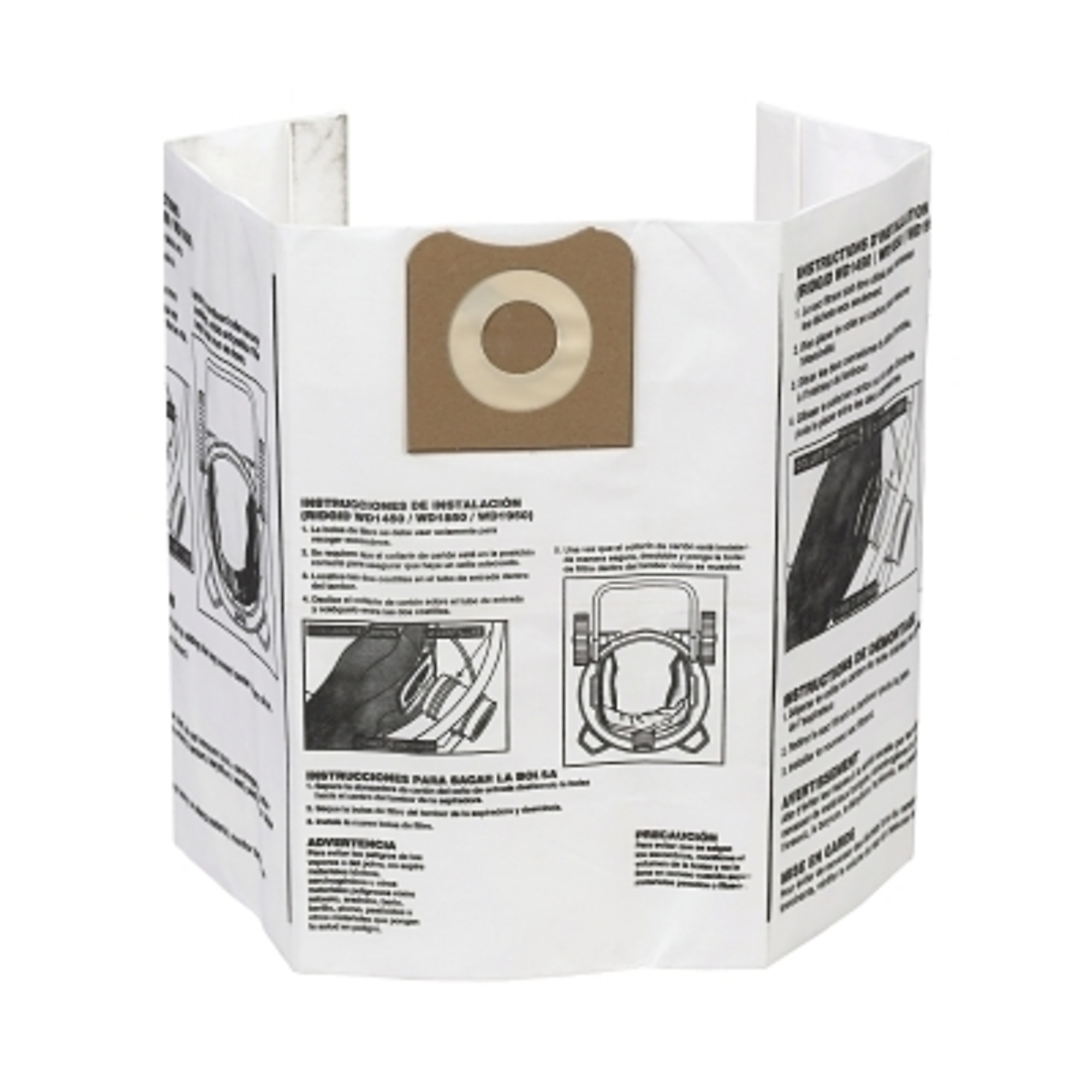 Ridgid High-Efficiency Dust Filter Bag — For 12 Gal. to 16 Gal. Wet/Dry Vacs, 2 Pcs, Model# 632-23743